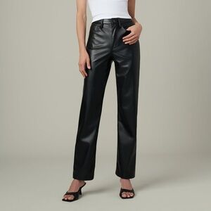 Joe's‎ Jeans The Margot Faux Leather Straight Jeans Black Size 25 Like New